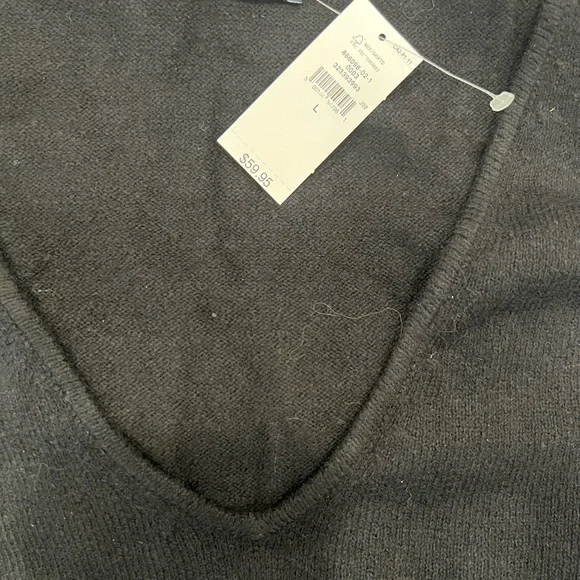 Black V-Neck Crop Short Sleeve Sweater - GAP - Picture 8 of 8